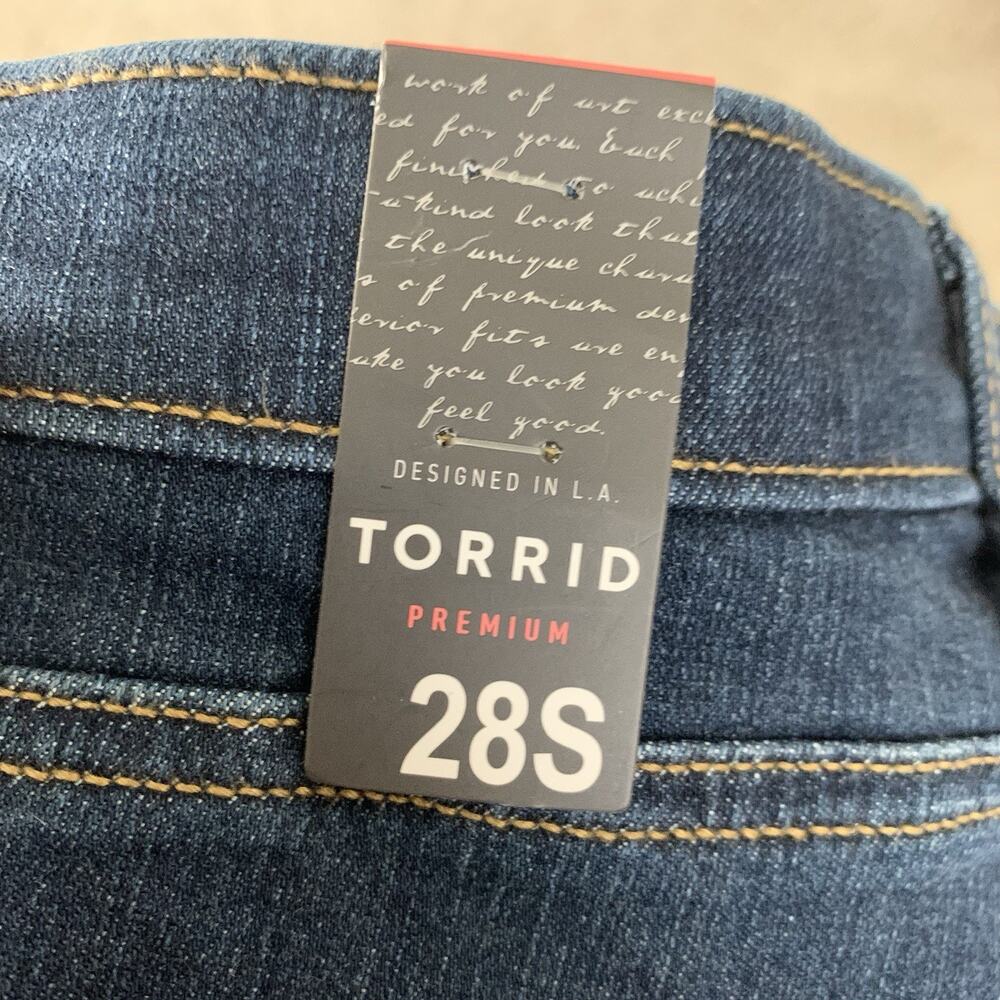 Torrid Premium Jeans Womens Sz 28S SKY HIGH SKINNY Denim Blue Dark Wash NEW - Picture 9 of 10